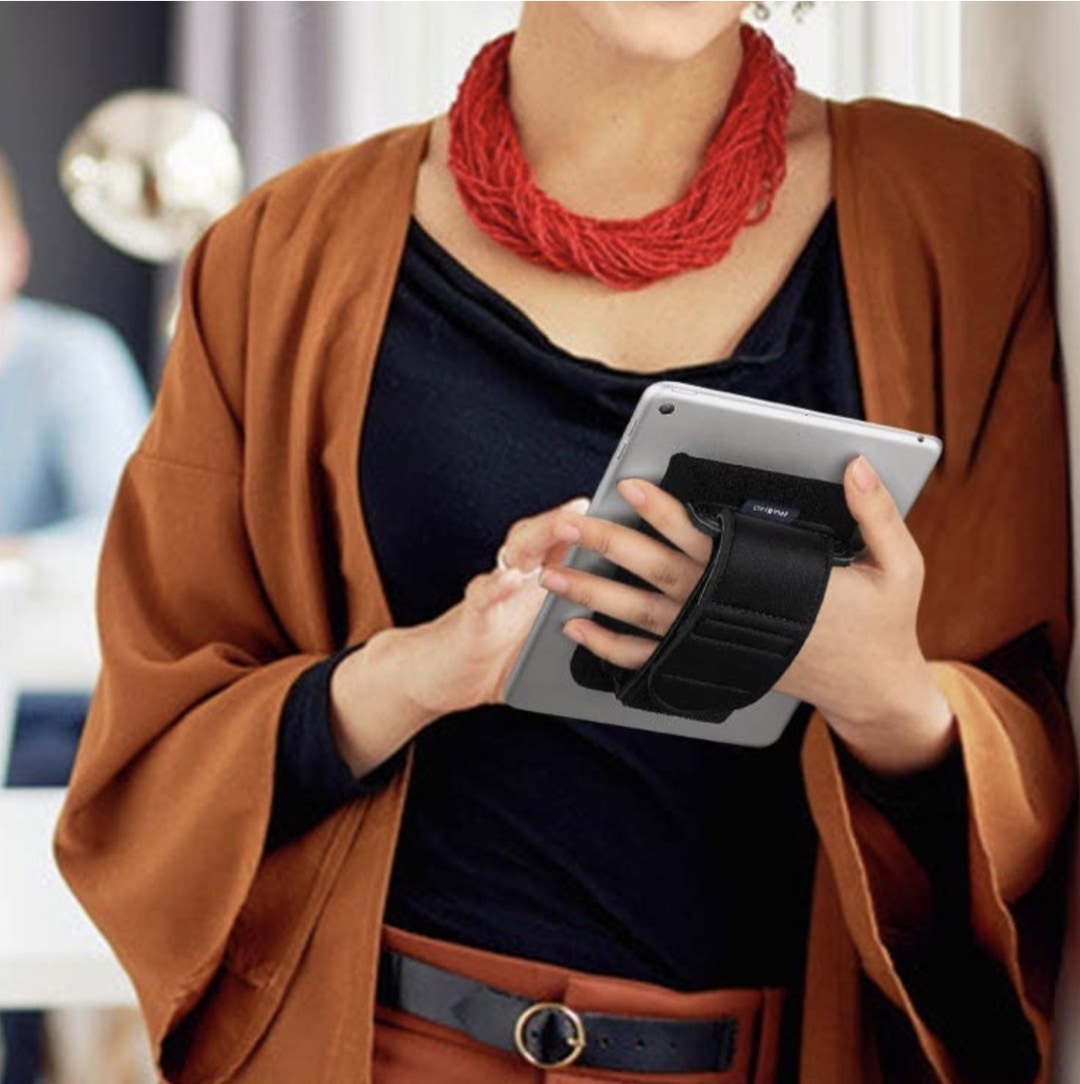 Velcro handle and stand for e-readers